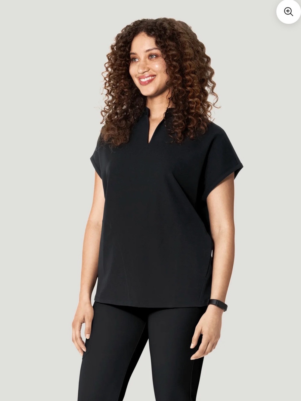 Mandala Black Dolman Oversize Scrub Top